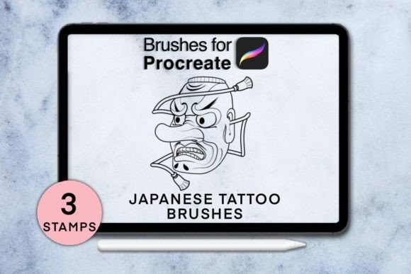 3 Japanese Procreate Stamps Session 2: Elevating Your Digital Tattoo Art