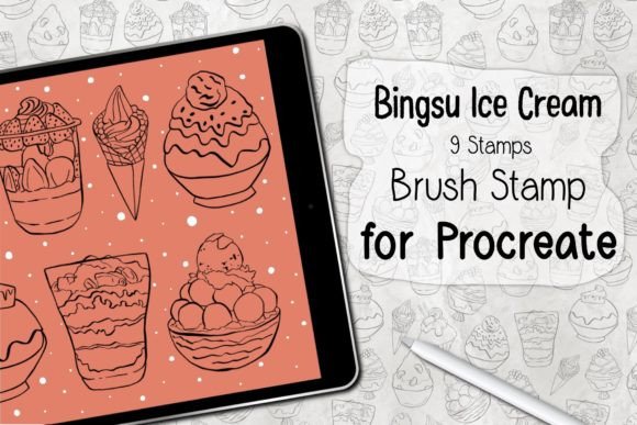 Bingsu Ice Cream Procreate Brush Stamp