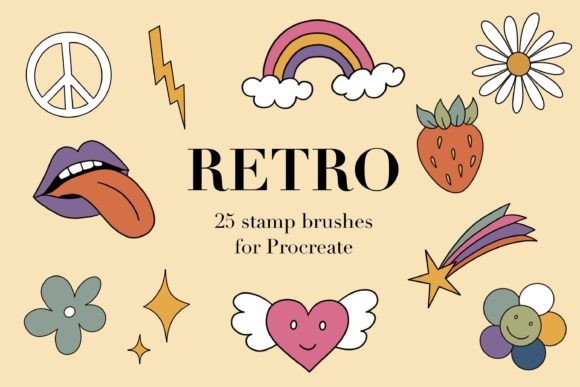 Bringing the 60s and 70s Vibe to Life with Groovy Retro Procreate Stamps