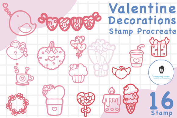 Enhance Your Digital Art with Valentine Decorations Stamp Procreate