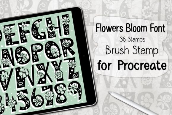 Flowers Bloom Font Procreate Stamp Guide