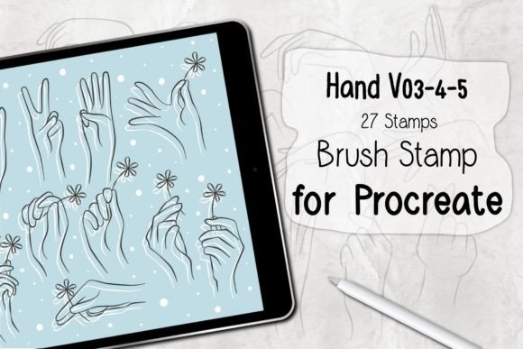 Hand V03-4-5 Procreate Brush Stamp Guide