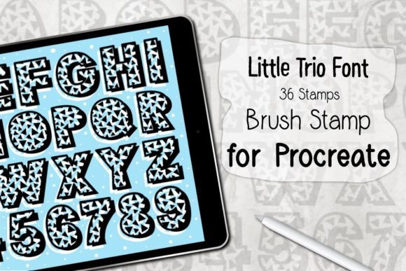 Little Trio Font Procreate Stamp
