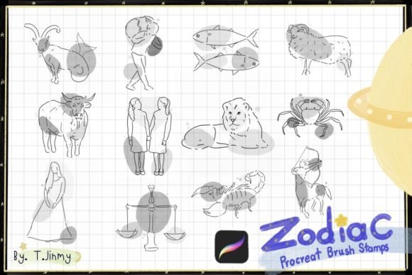 Master Your Astro Art with Zodiac Procreate Stamps