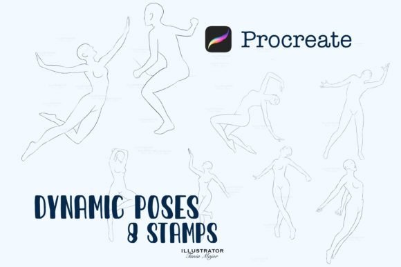 Mastering Character Design with the Dynamic Poses Procreate Stamp Collection