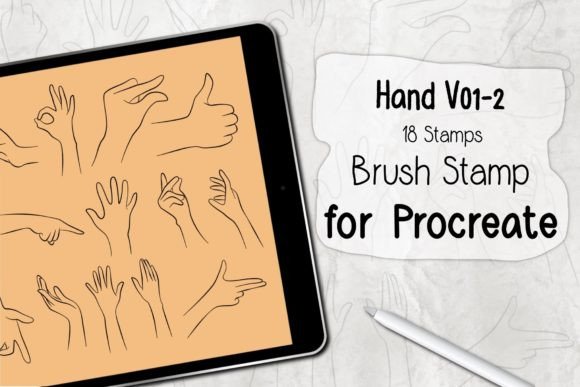 Mastering Digital Line Art with the Hand V 01-2 Procreate Brush Stamp Set