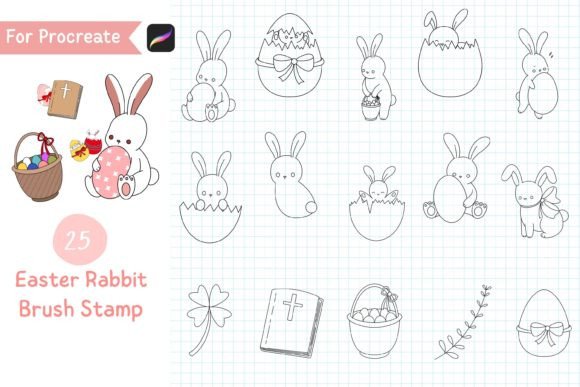 Procreate Easter Rabbit Stamps