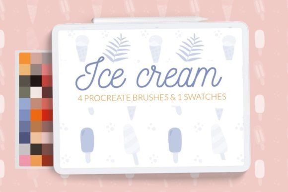 Retro Summer Ice Cream Procreate Pattern
