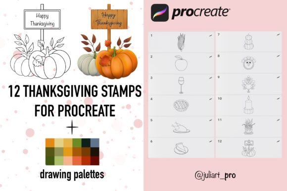 Strategic Visual Assets: Leveraging 12 Thanksgiving Stamps for Procreate to Elevate Digital Branding